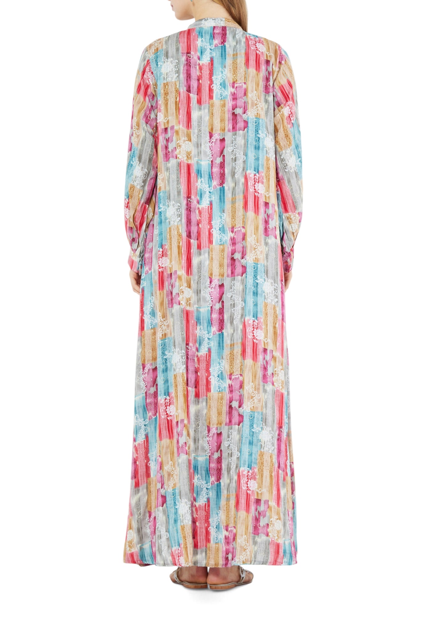 Beautiful Printed Loose fit Long Jalabiya With Long Cuff Sleeves