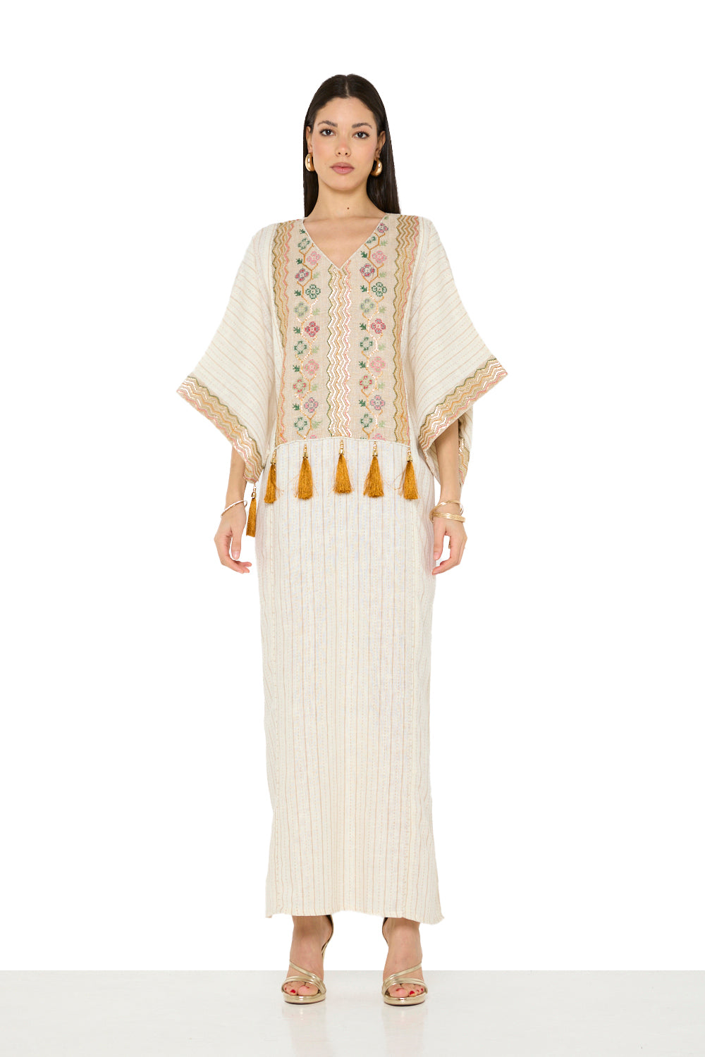 Embroidered Tassel Panel Jalabiya