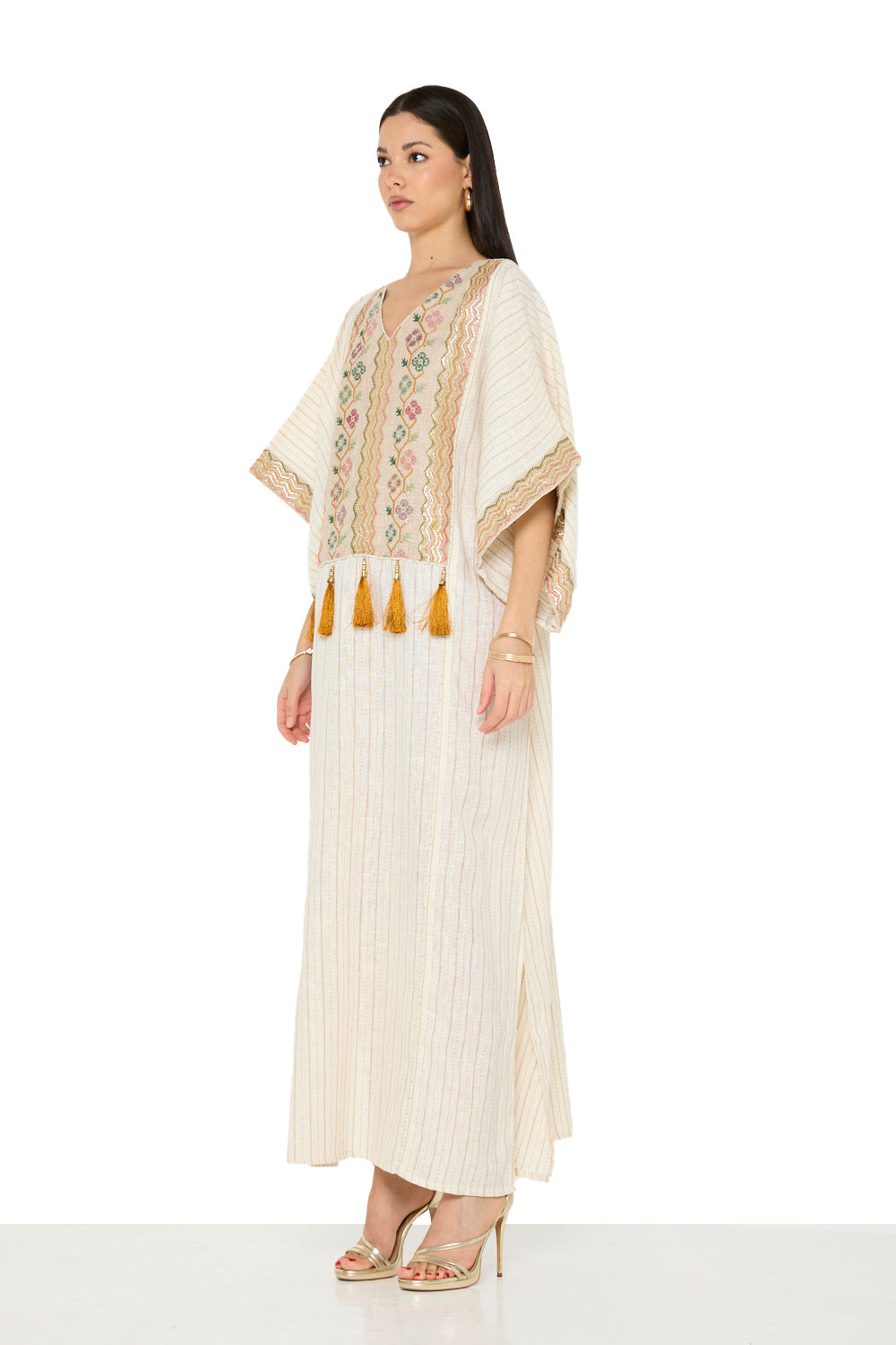 Embroidered Tassel Panel Jalabiya