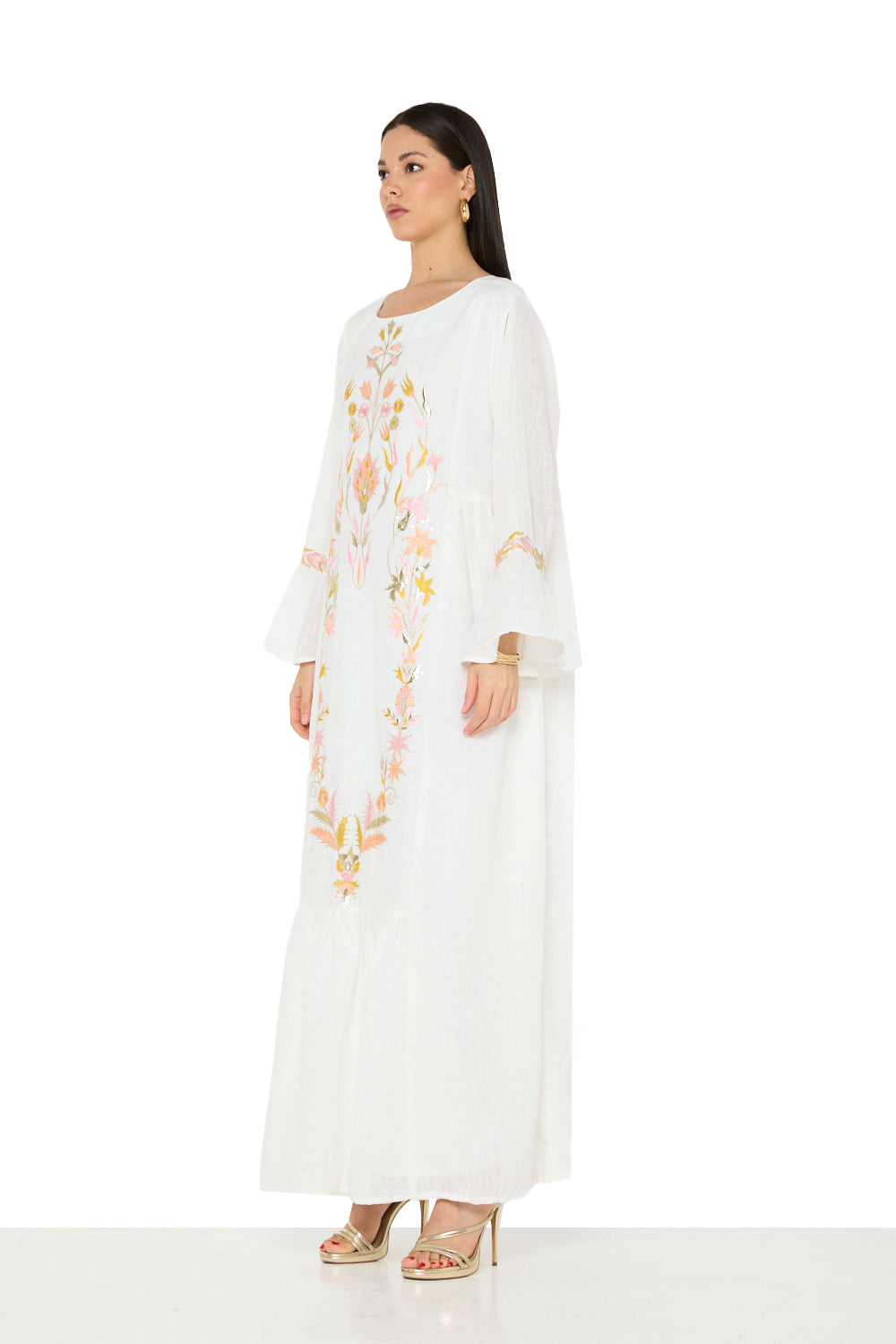 Floral Panel Embroidered Jalabiya