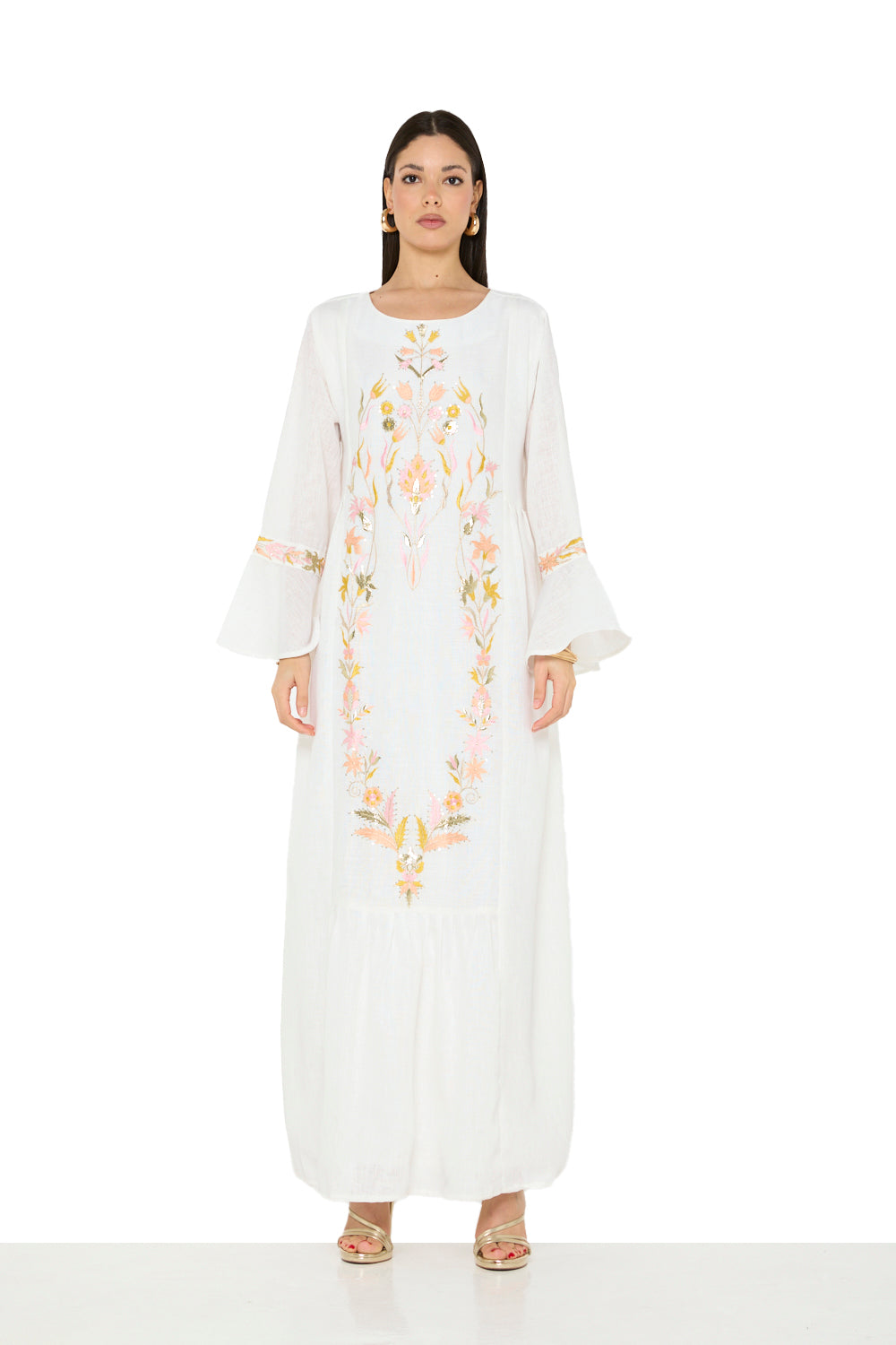 Floral Panel Embroidered Jalabiya