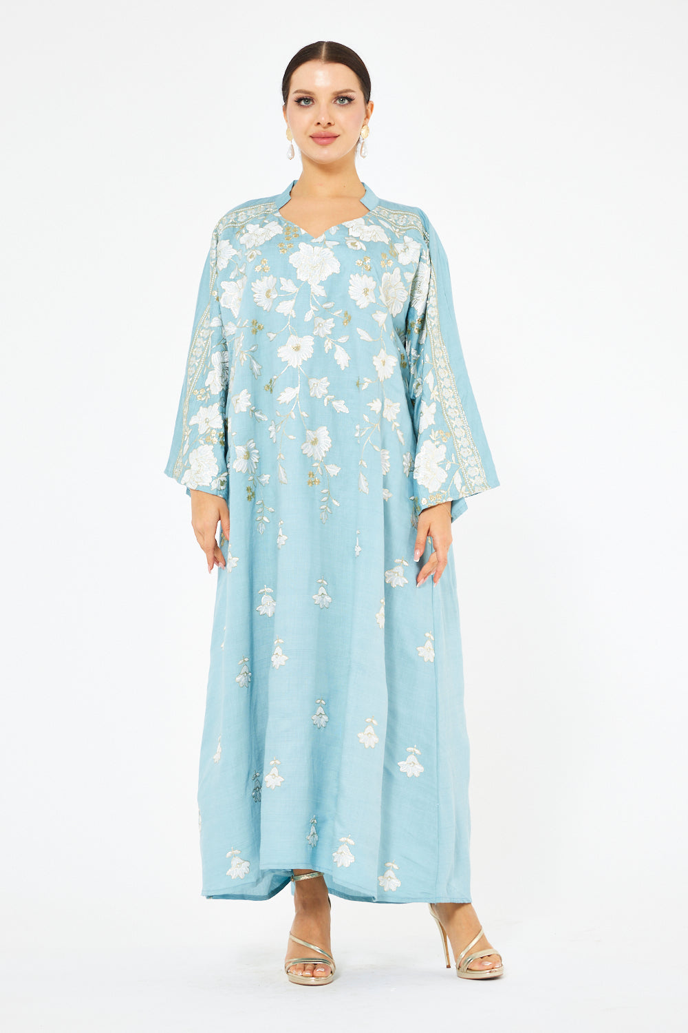 Floral Embroidered Relaxed Maxi Dress
