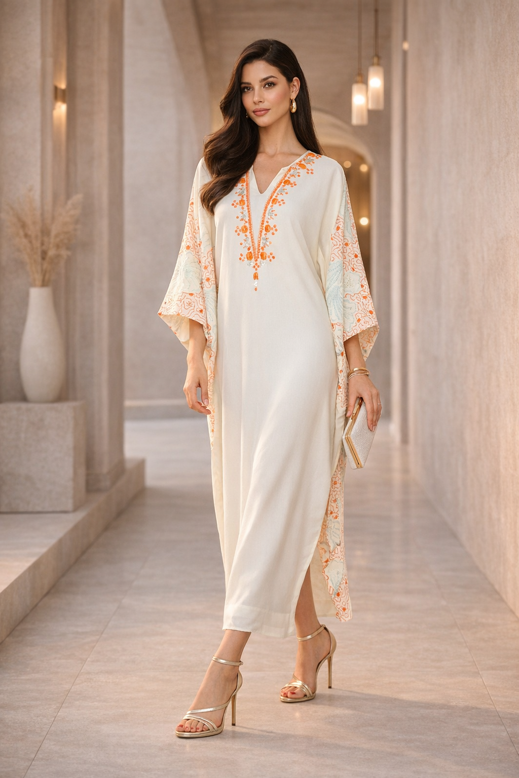 Embellished Placket Motif Jalabiya