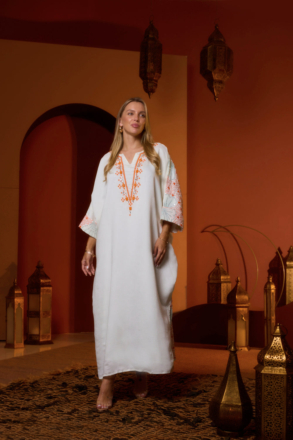 Embellished Placket Motif Jalabiya