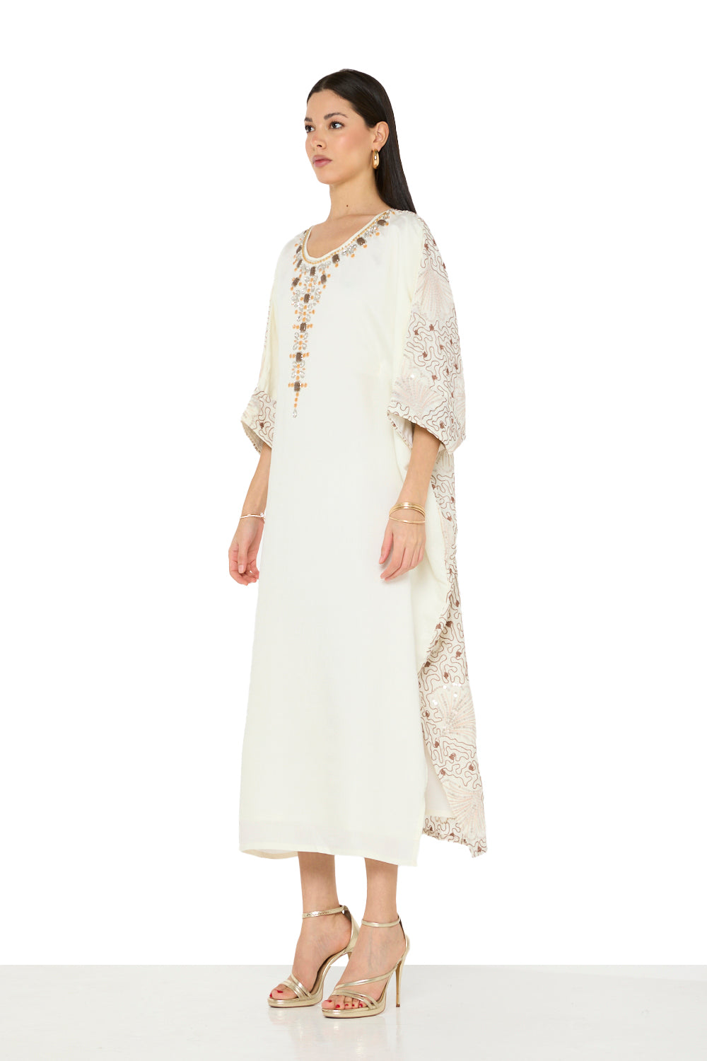 Crystal Embellished Panel Jalabiya