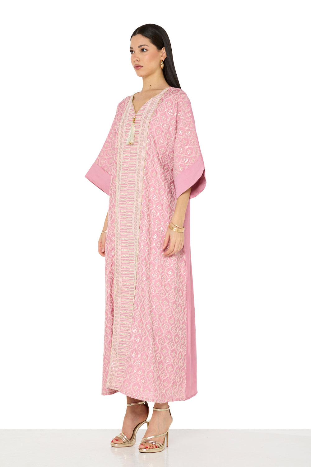 Tassel Front Embroidered Jalabiya