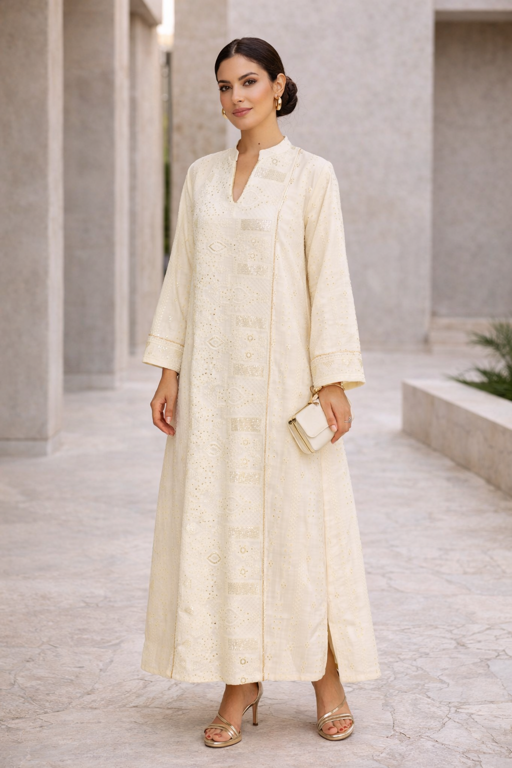 Embroidered Patchwork Jalabiya