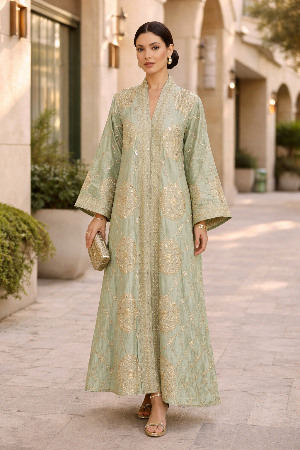 Embroidered Hem Detail Jalabiya