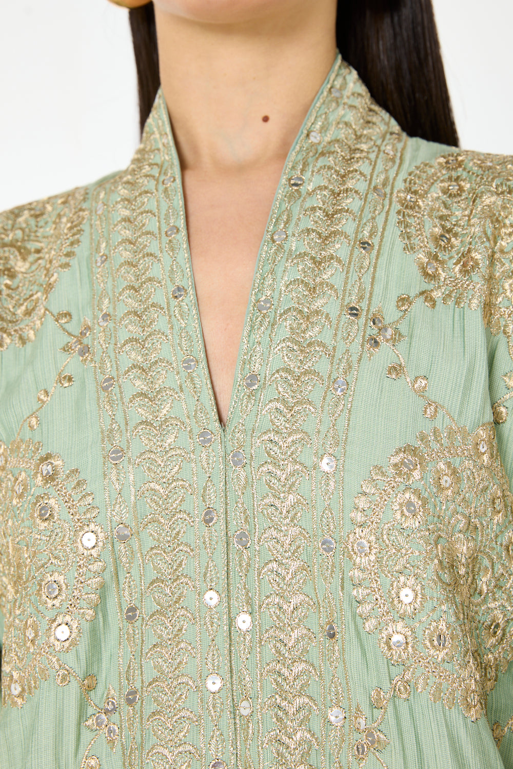 Embroidered Hem Detail Jalabiya
