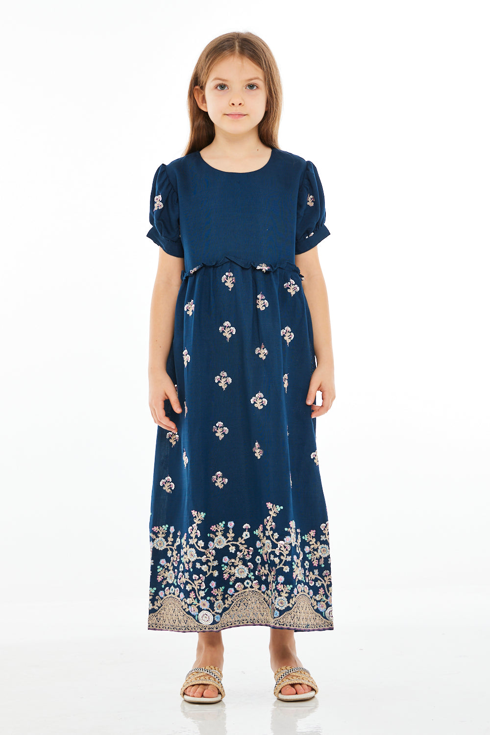 Embroidered Hem Panel Maxi