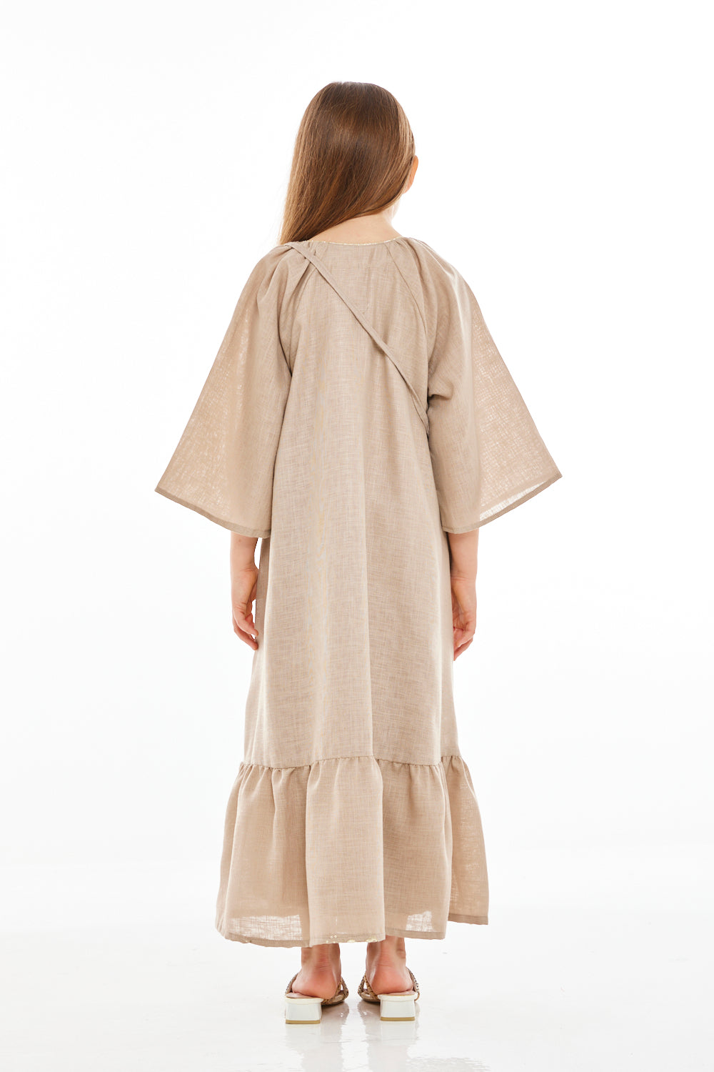 D13917KLayered Floral Sequin Embroidered Dress with Crossbody Sling