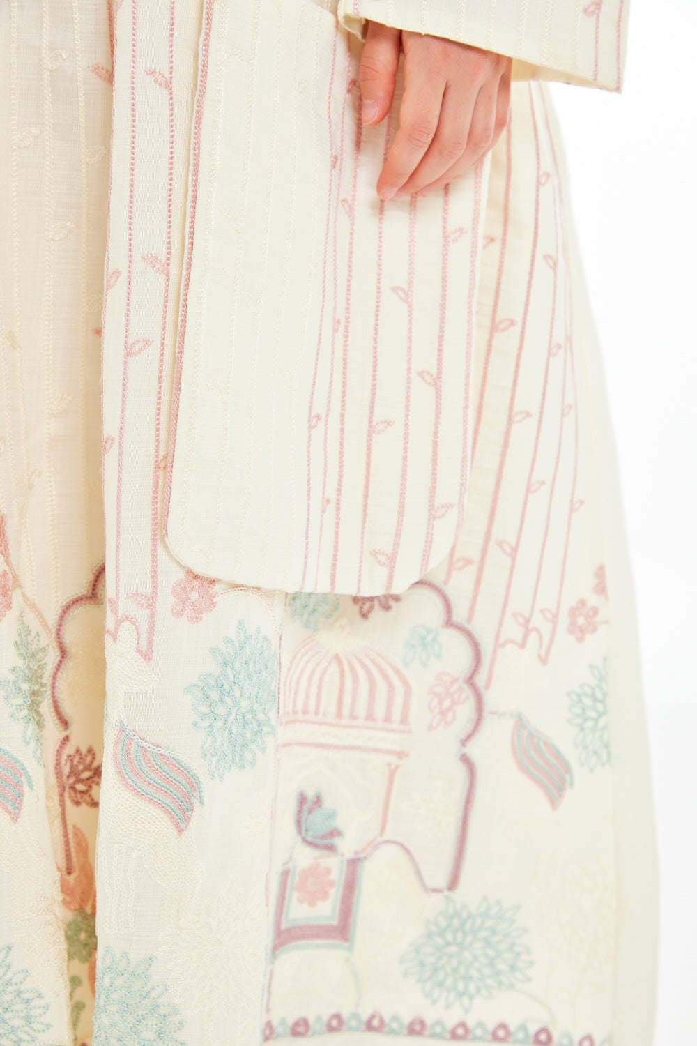 Landscape Embroidered Dress with Crossbody Sling
