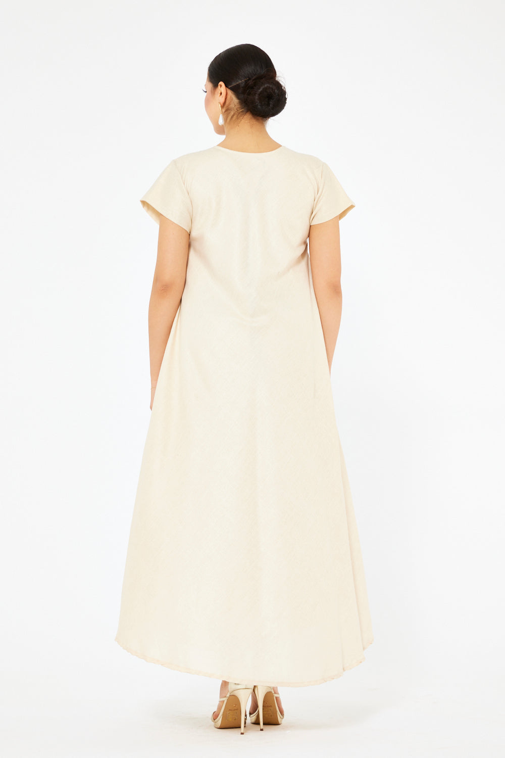 Ivory Diagonal Shimmer Dress