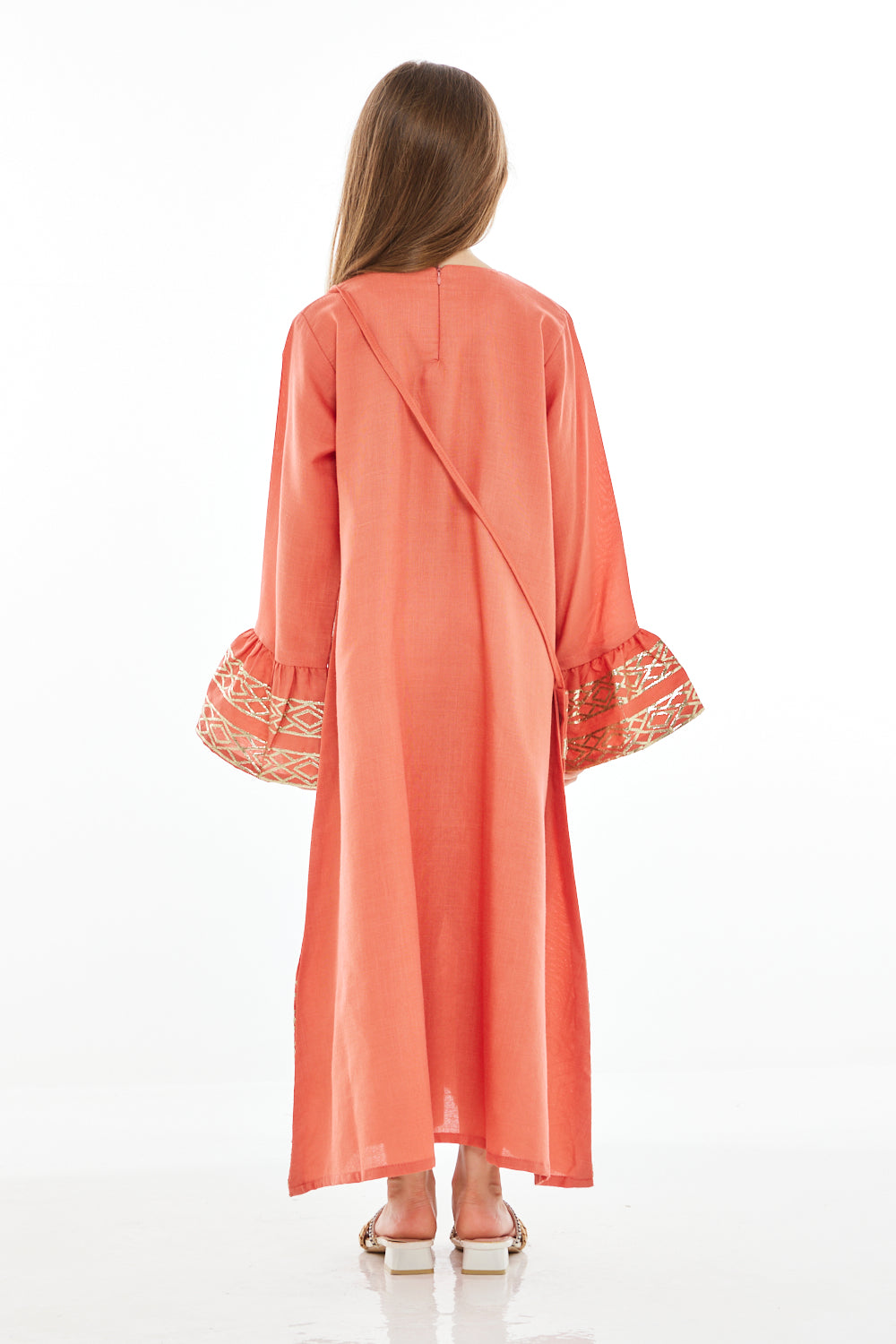 Embroidered Hem Panel Dress with Crossbody Sling