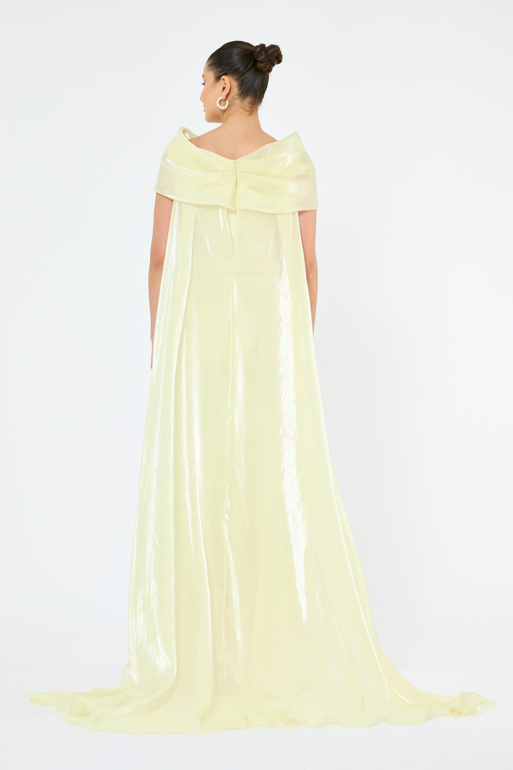 Twist Drape Cape Gown
