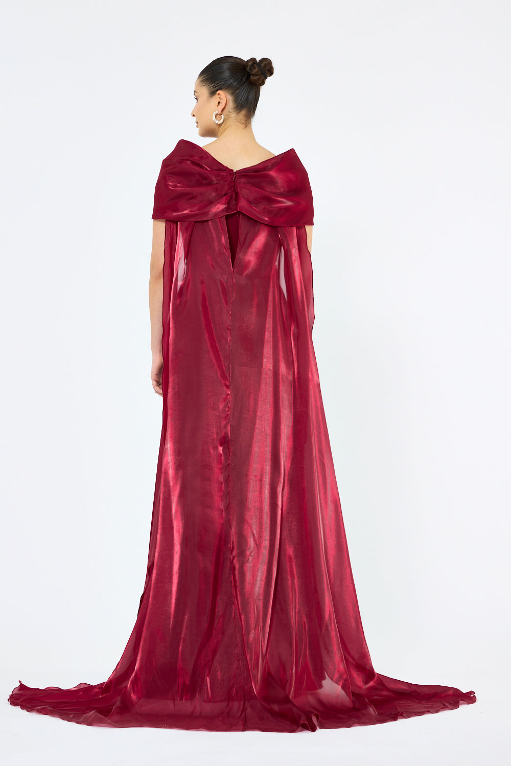 Twist Drape Cape Gown