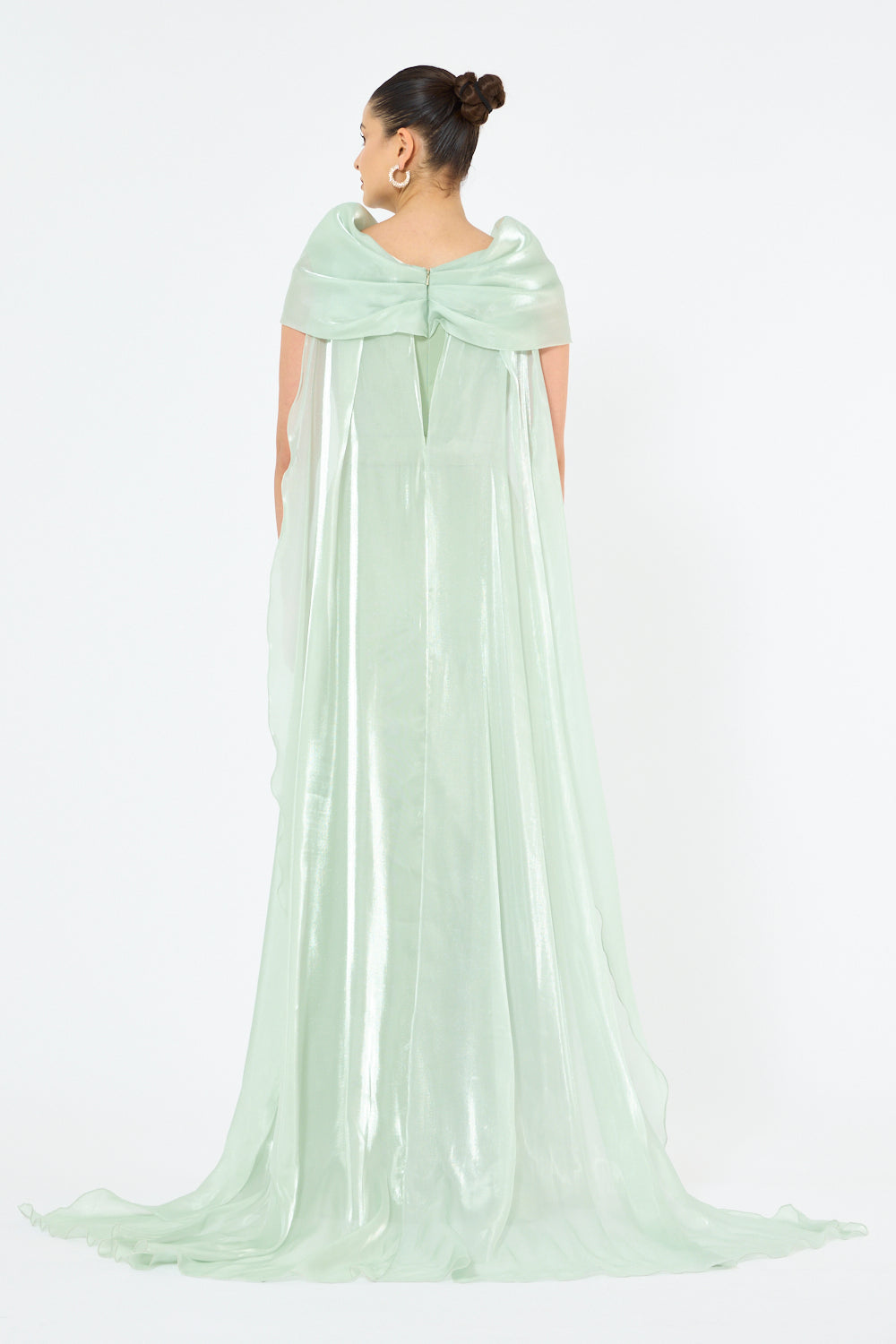 Twist Drape Cape Gown
