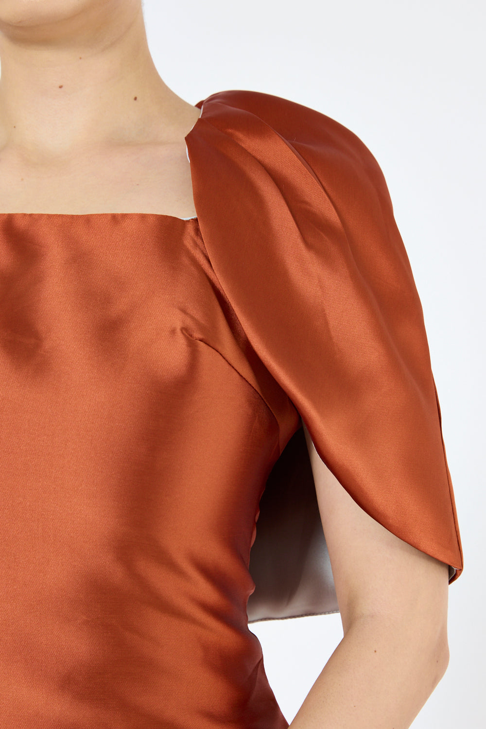 Structured Cape Sleeve A-Line Gown