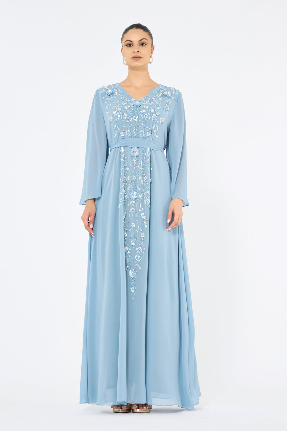 Embroidered Center Panel Dress