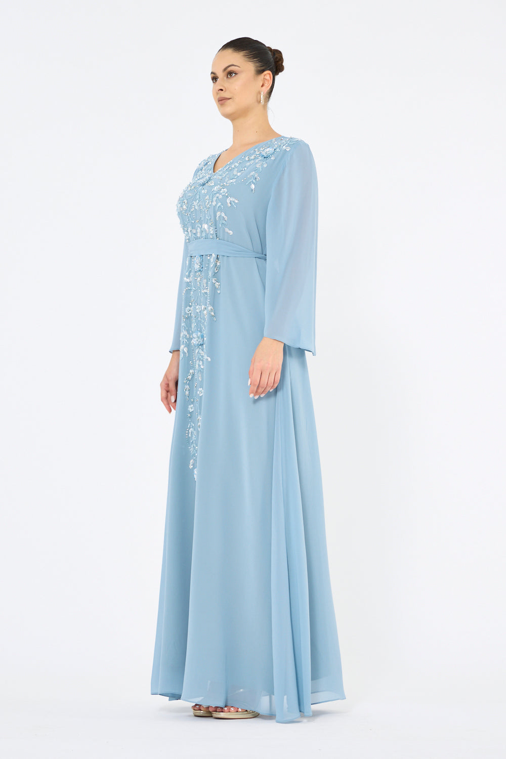 Embroidered Center Panel Dress