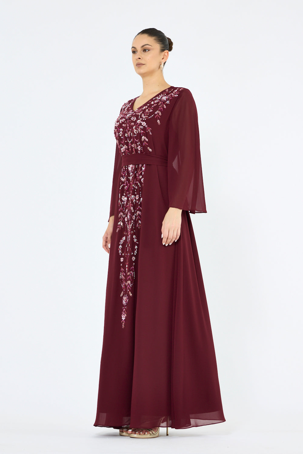 Embroidered Center Panel Dress