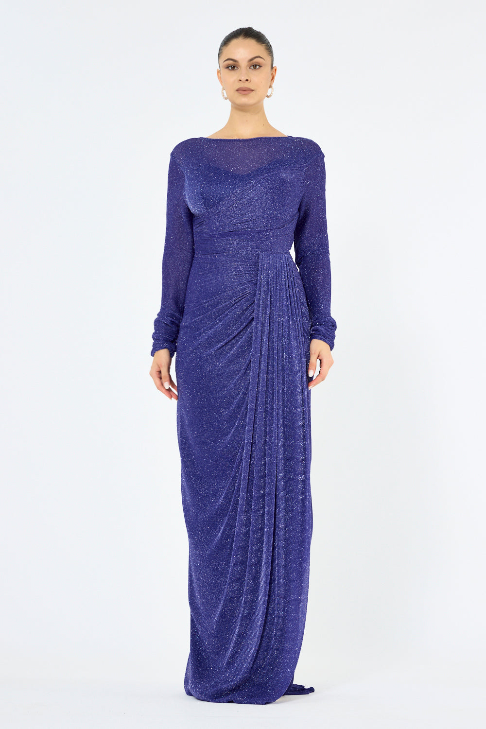 Side Gathered Sheath Gown