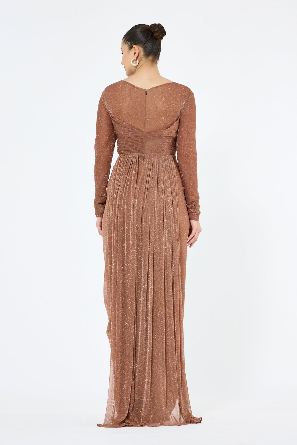 Side Gathered Sheath Gown