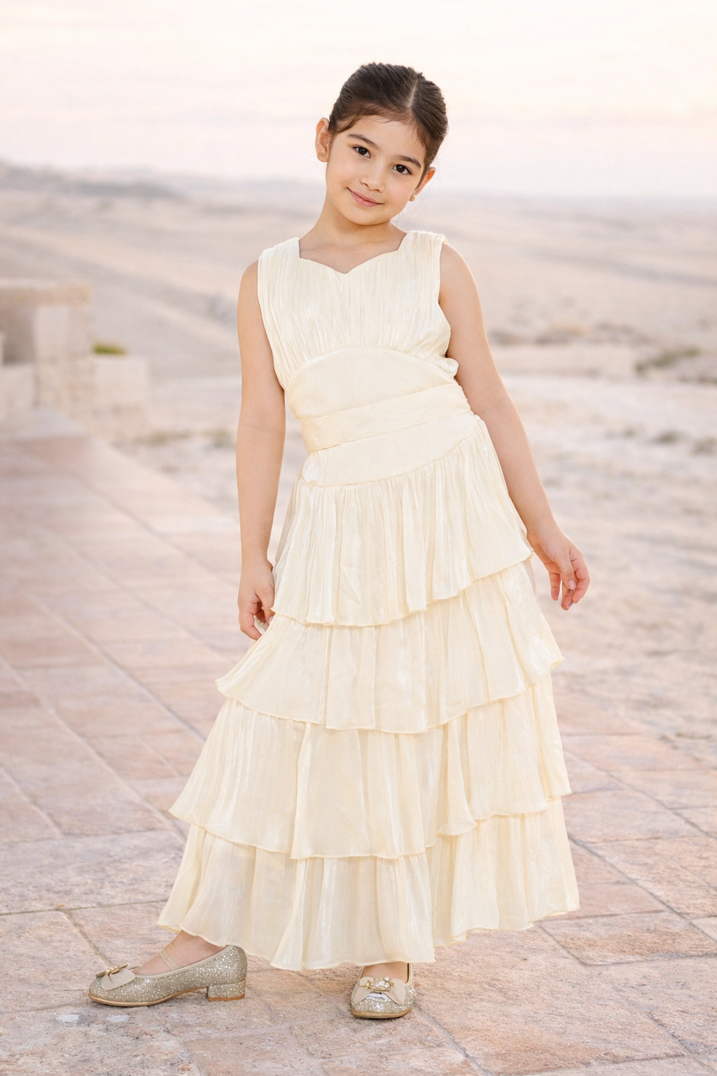 Ruffle Tiered Organza Gown