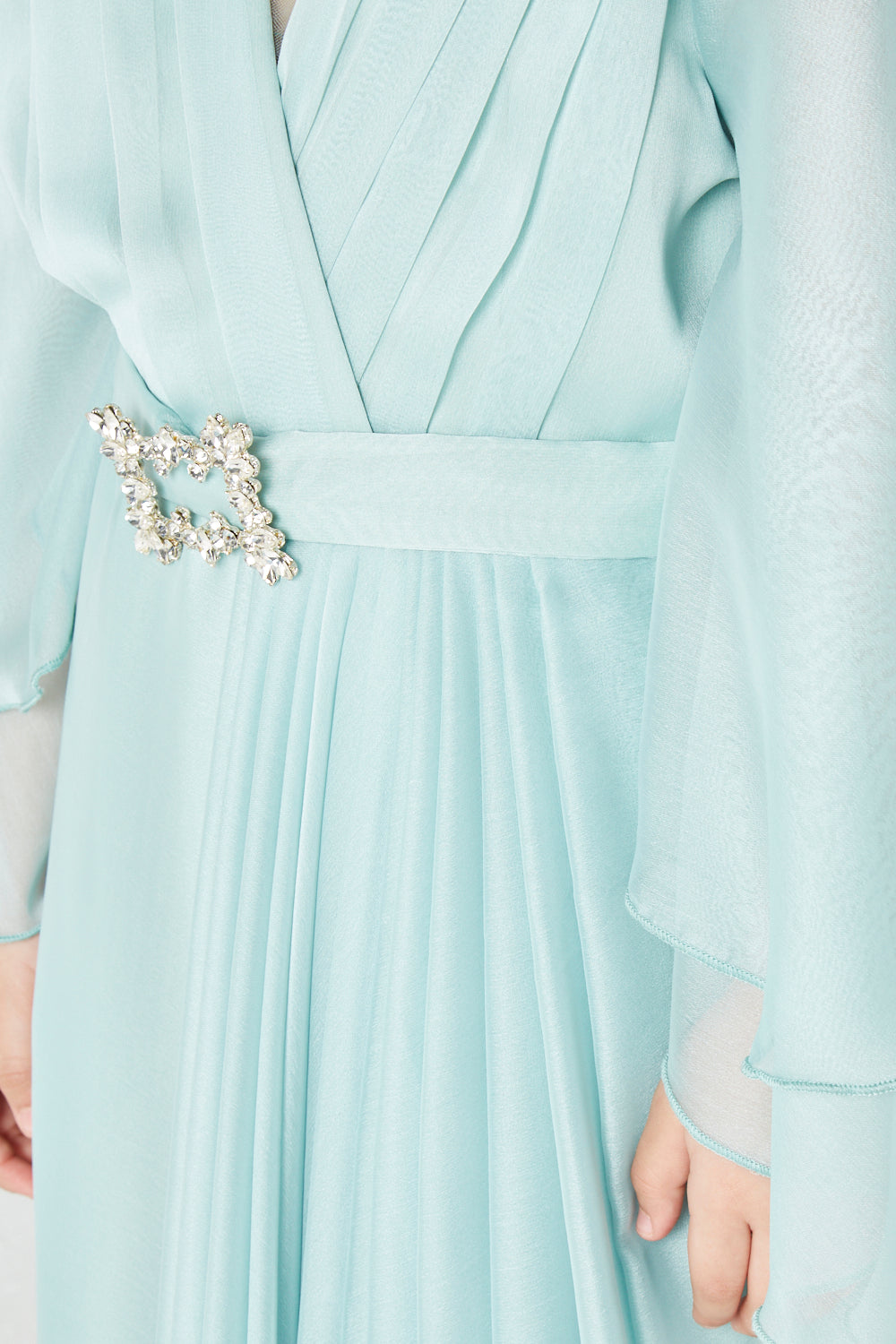 Crystal Buckle Pleated Gown