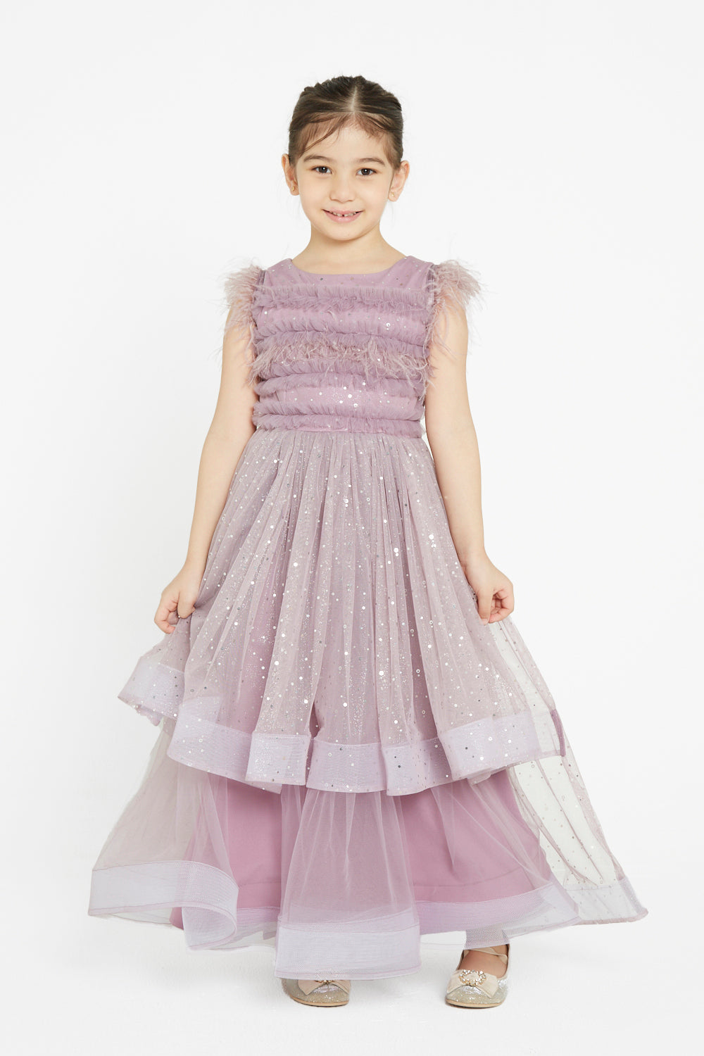 Ethereal Feathered Ball Gown