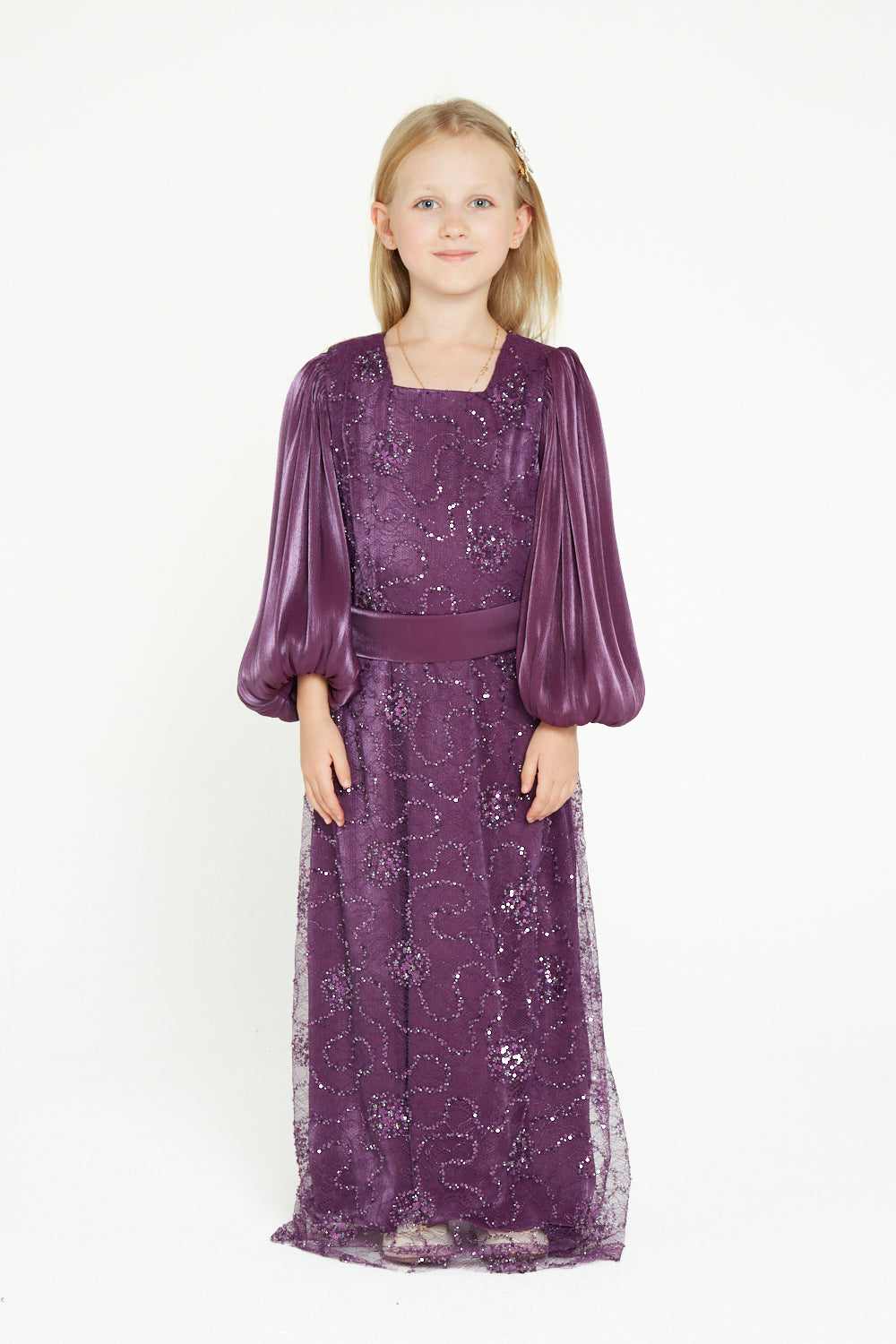 Crystal Whimsy Pleated Sleeve Dress