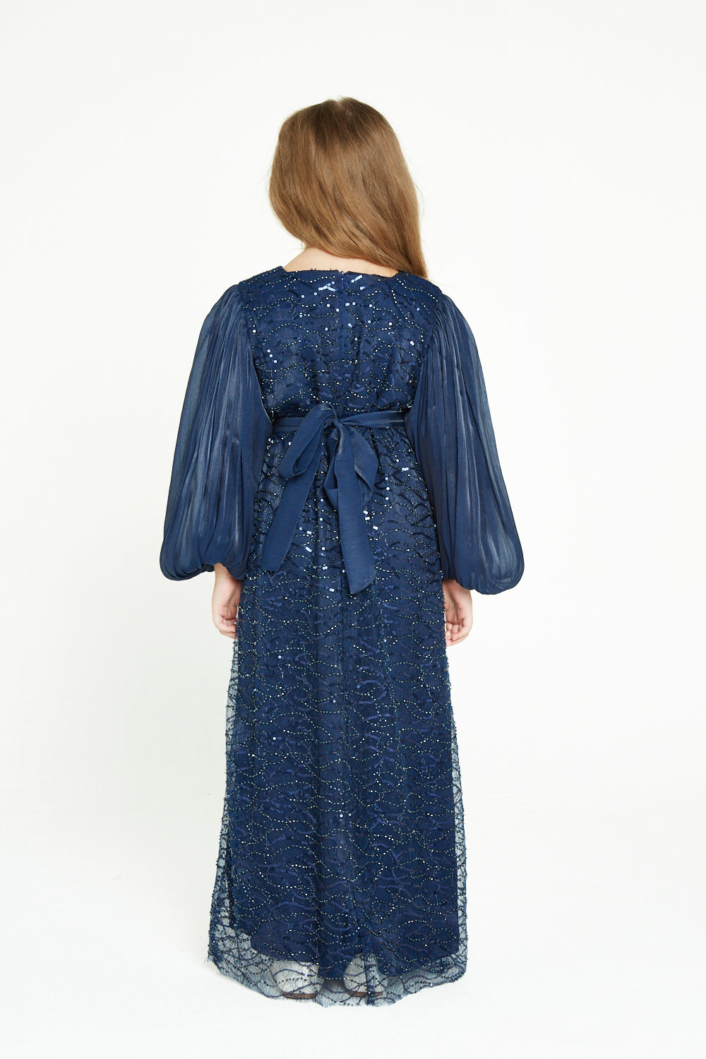 Crystal Whimsy Pleated Sleeve Dress