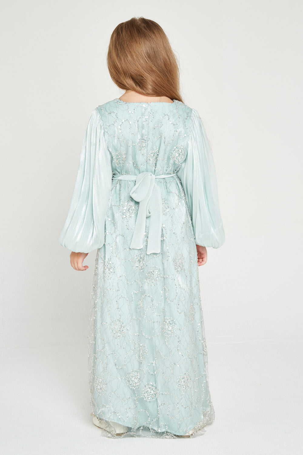 Crystal Whimsy Pleated Sleeve Dress