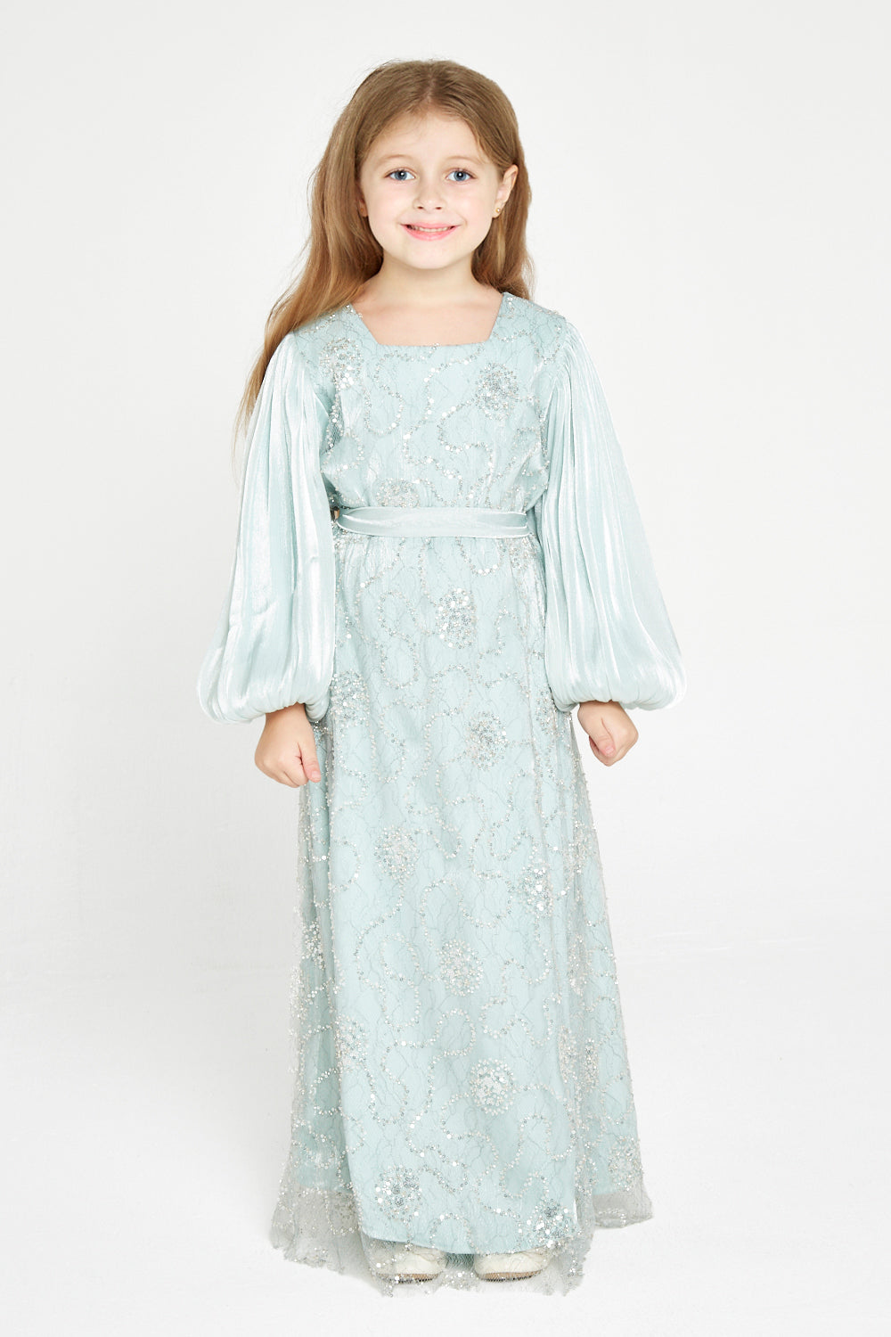 Crystal Whimsy Pleated Sleeve Dress