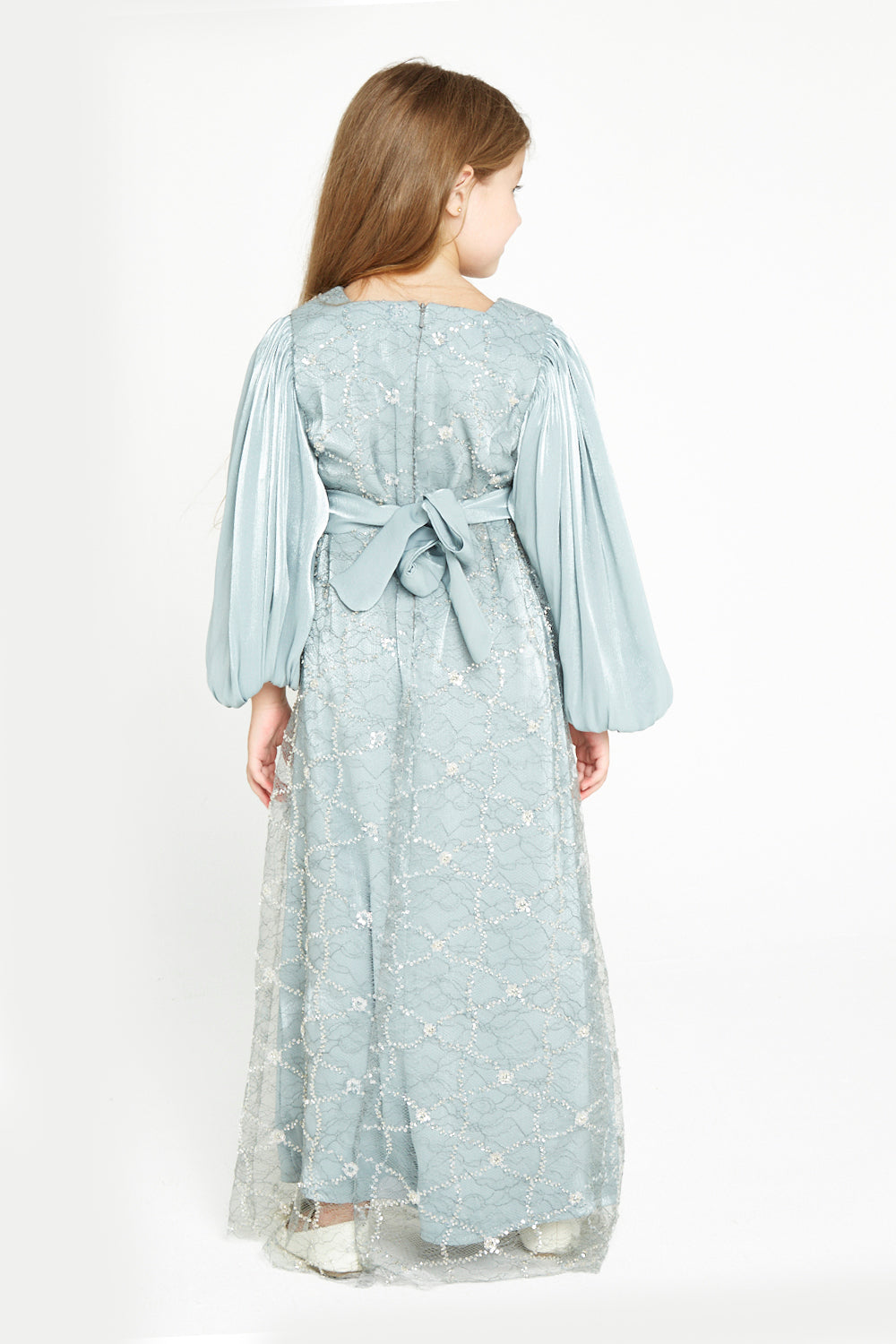 Crystal Whimsy Pleated Sleeve Dress