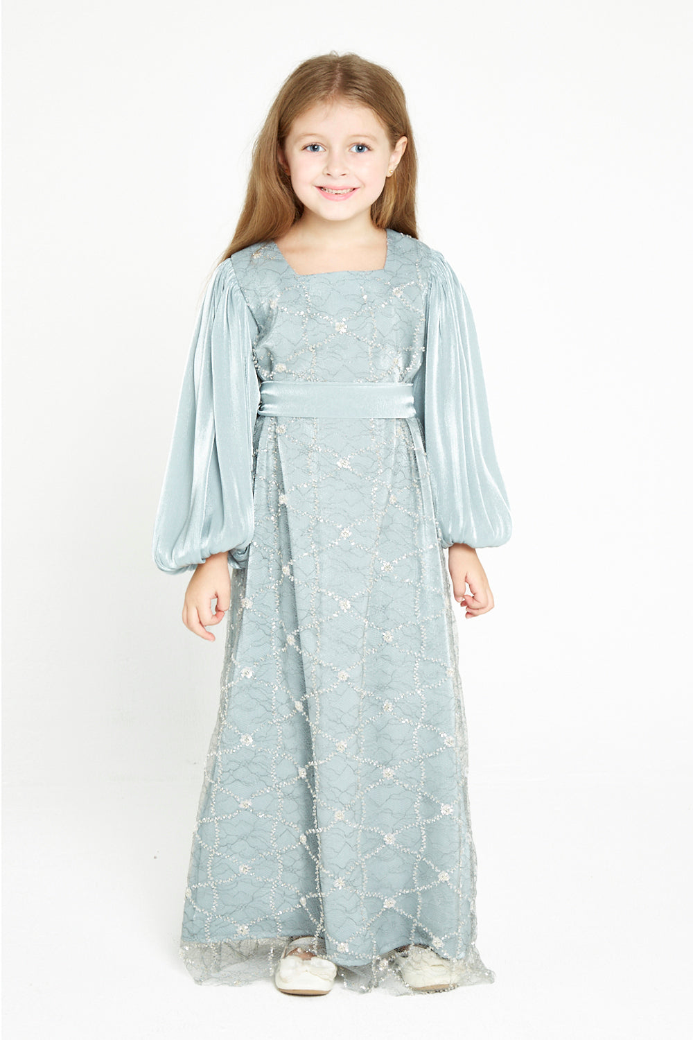 Crystal Whimsy Pleated Sleeve Dress