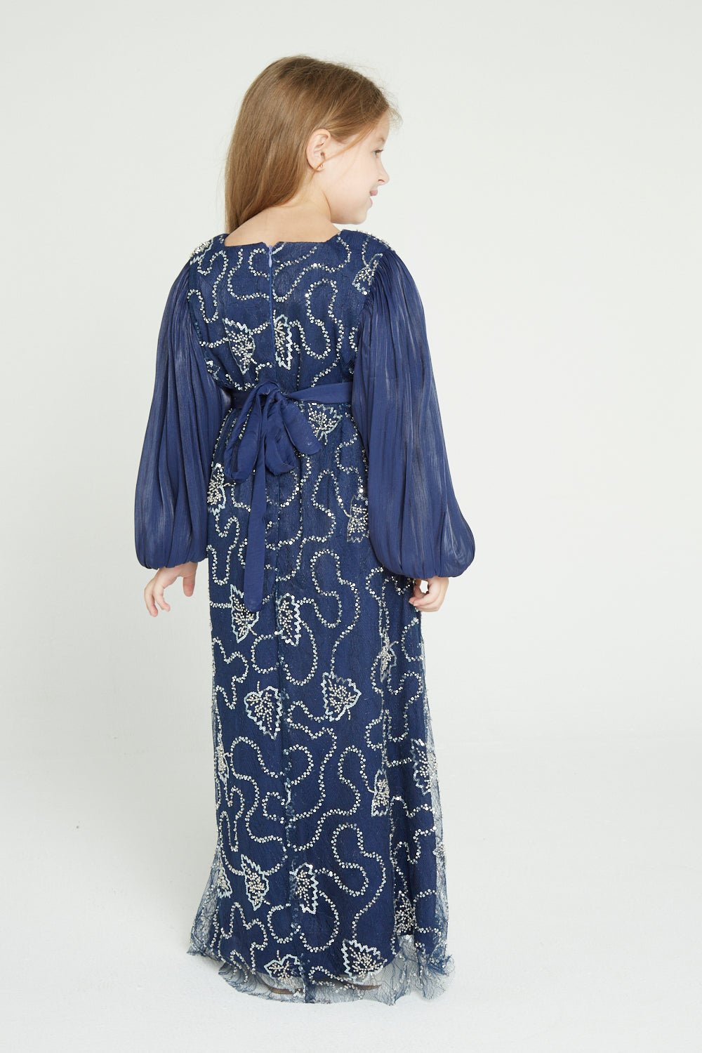 Crystal Whimsy Pleated Sleeve Dress