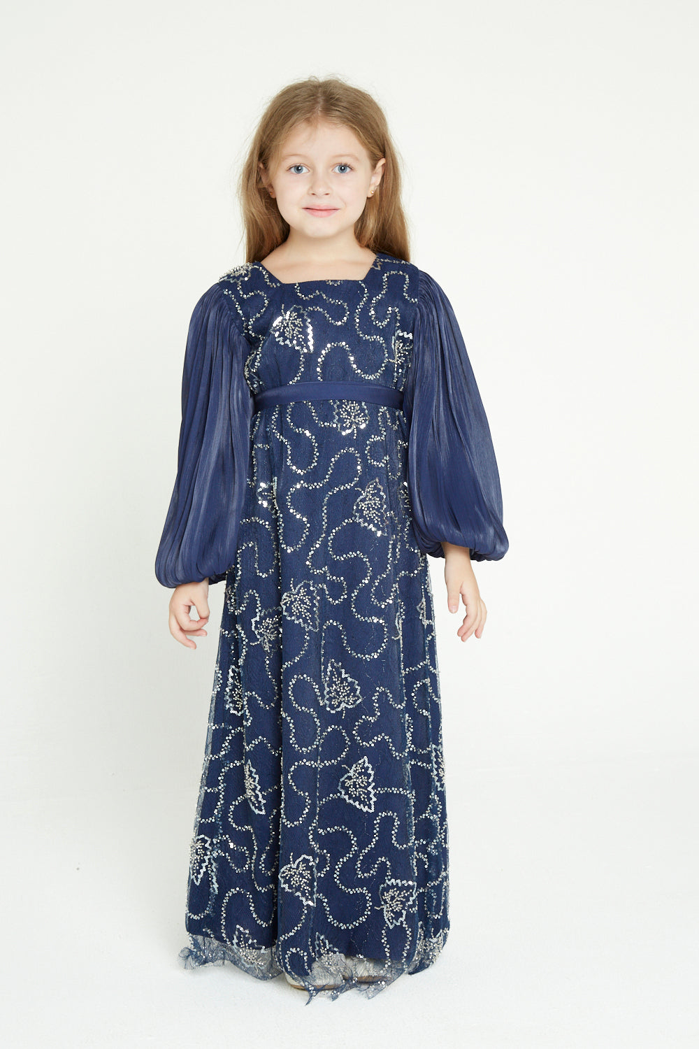 Crystal Whimsy Pleated Sleeve Dress