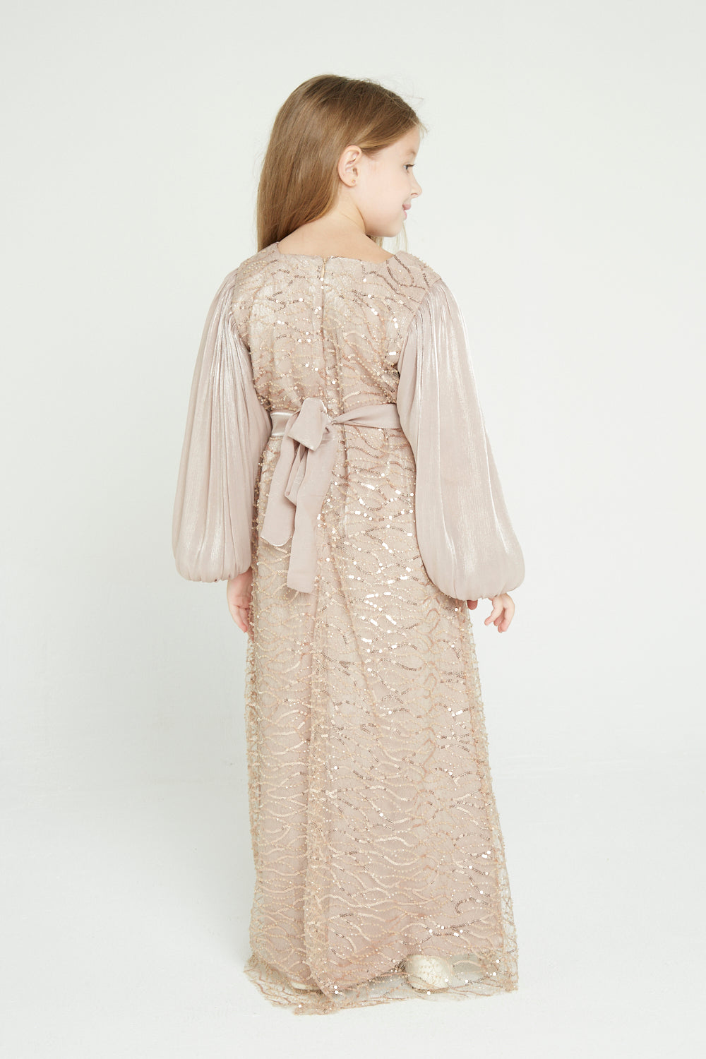 Crystal Whimsy Pleated Sleeve Dress