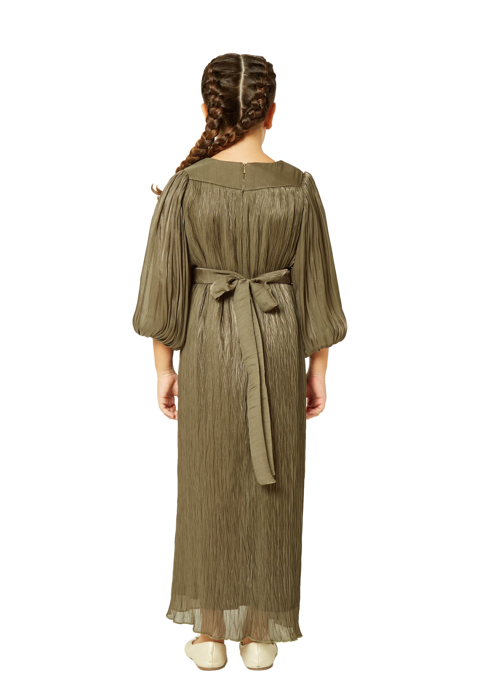 Chevron Pattern Pleated Dress