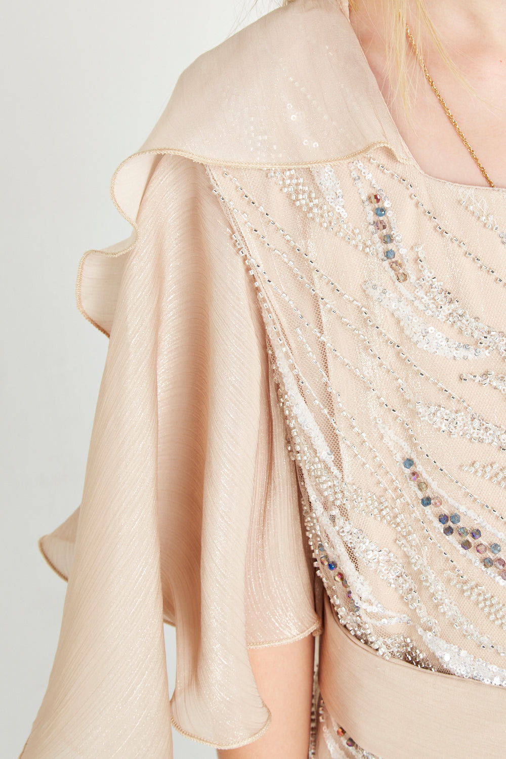 Sequin Flutter Sleeve Dress