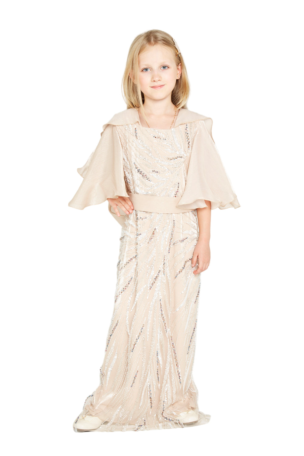 Sequin Flutter Sleeve Dress