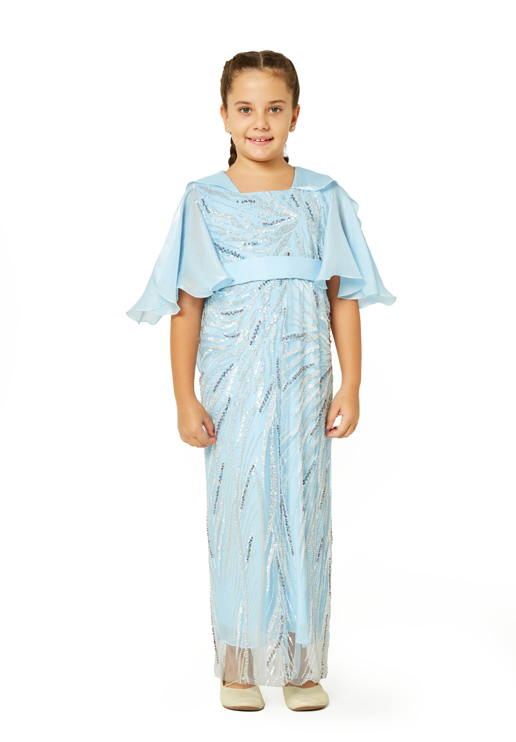 Sequin Flutter Sleeve Dress