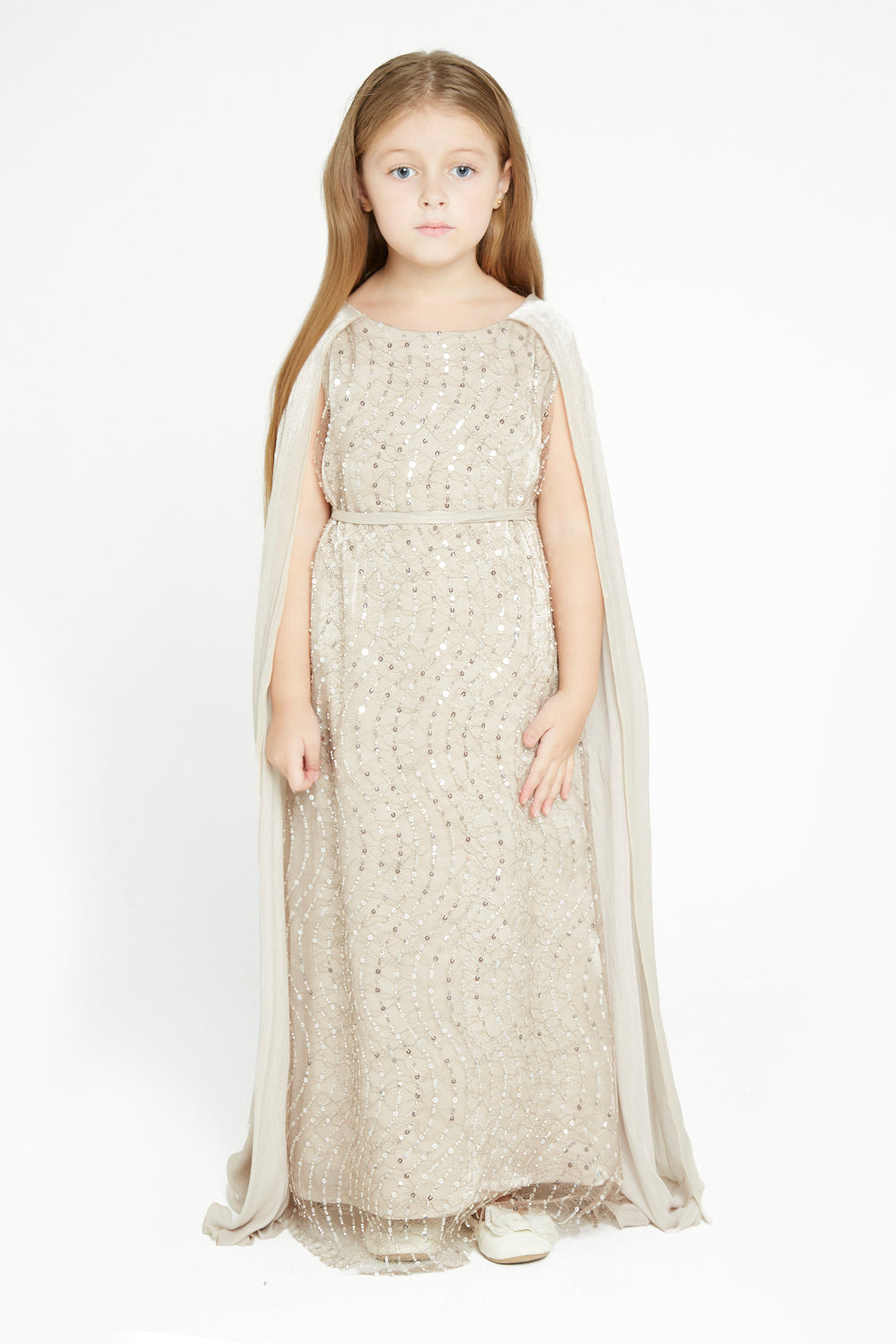 Sequin Cape Gown