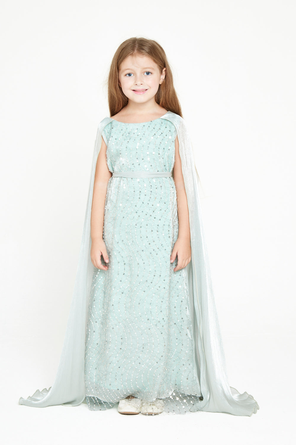 Sequin Cape Gown
