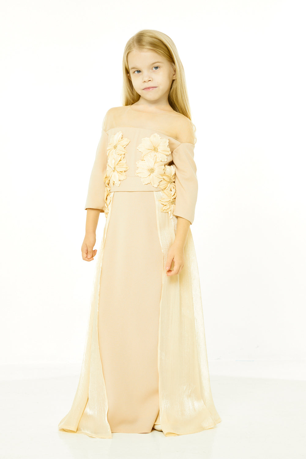 Floral Appliqué Panel Dress