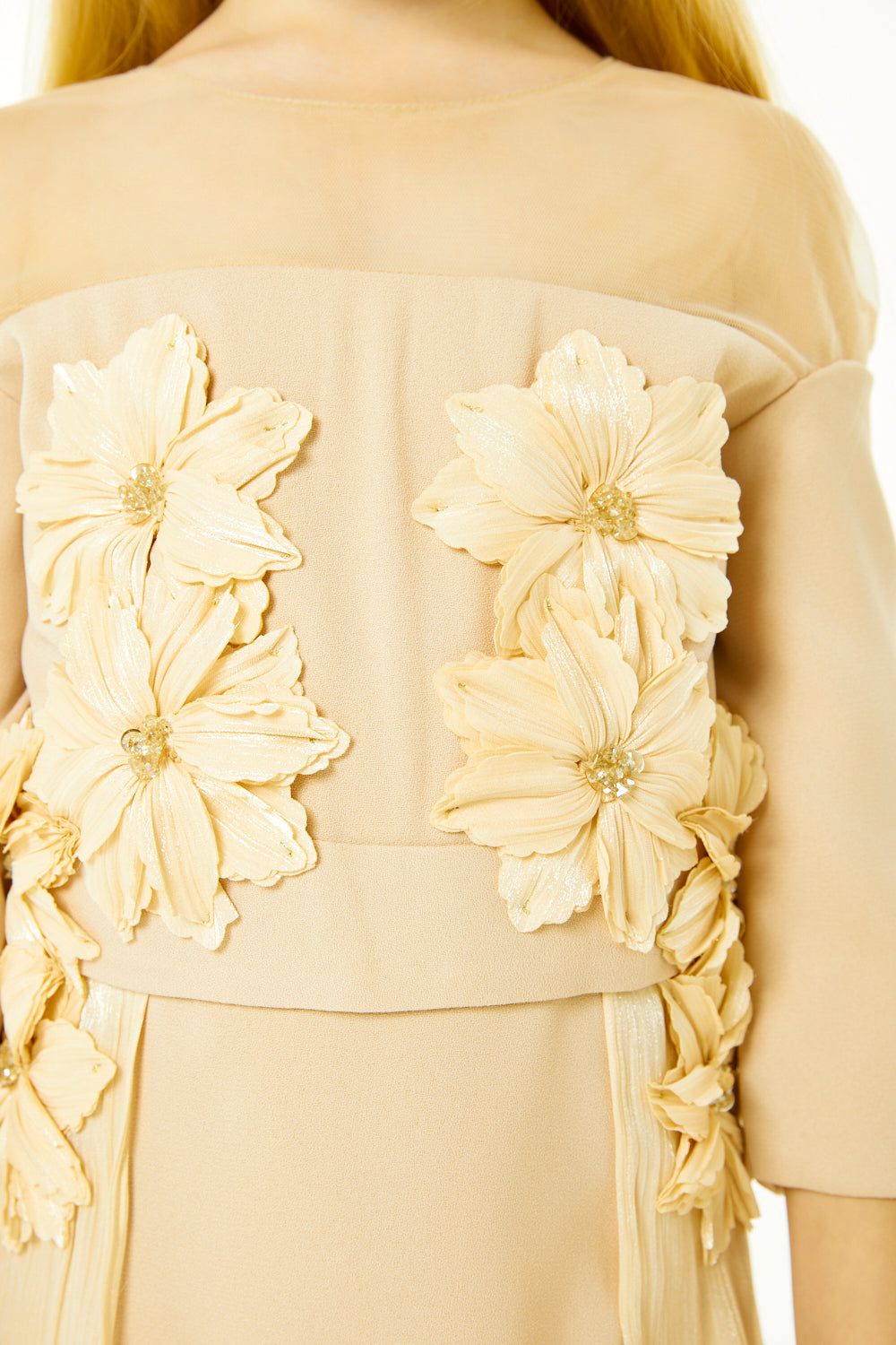 Floral Appliqué Panel Dress