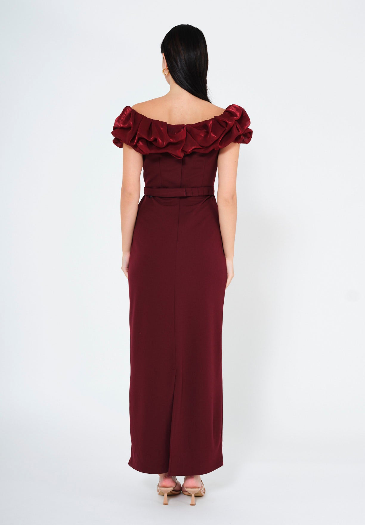 Rosé Radiance Ruffle Gown