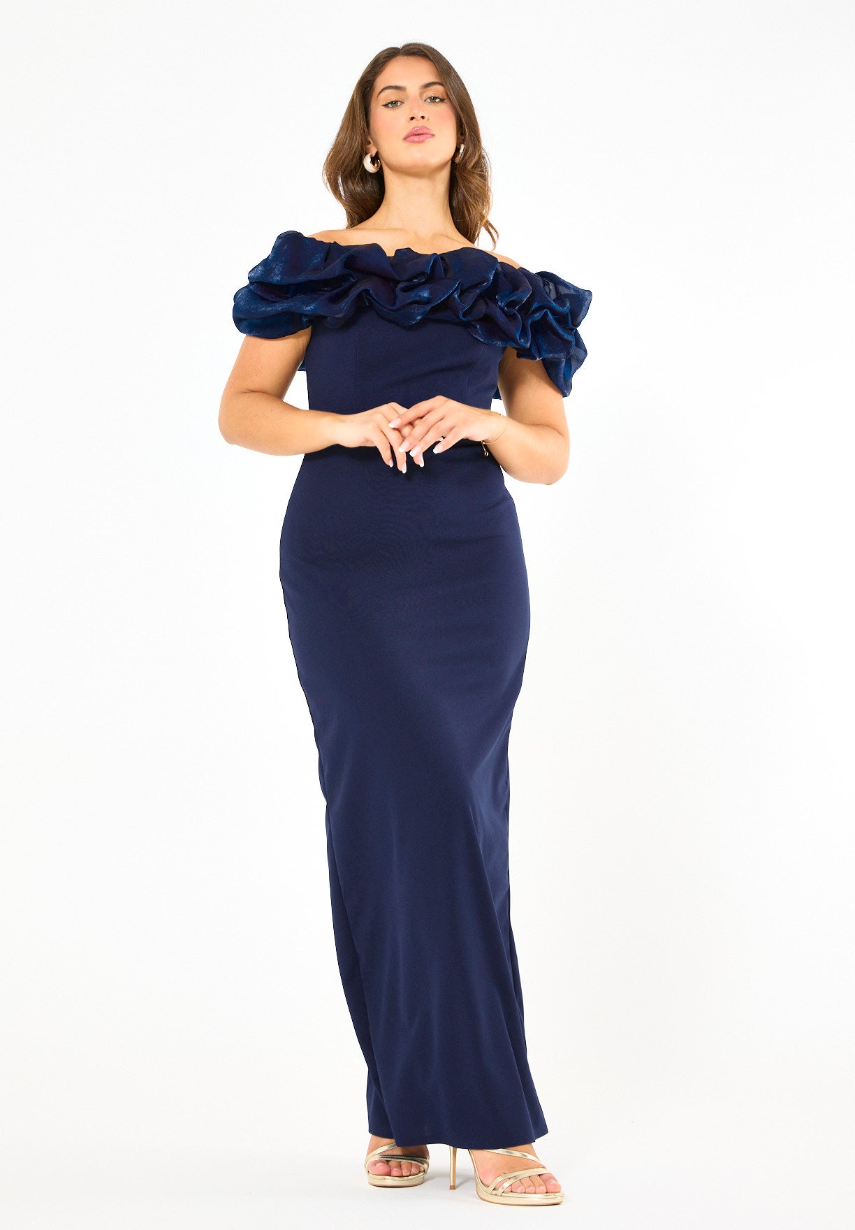 Rosé Radiance Ruffle Gown