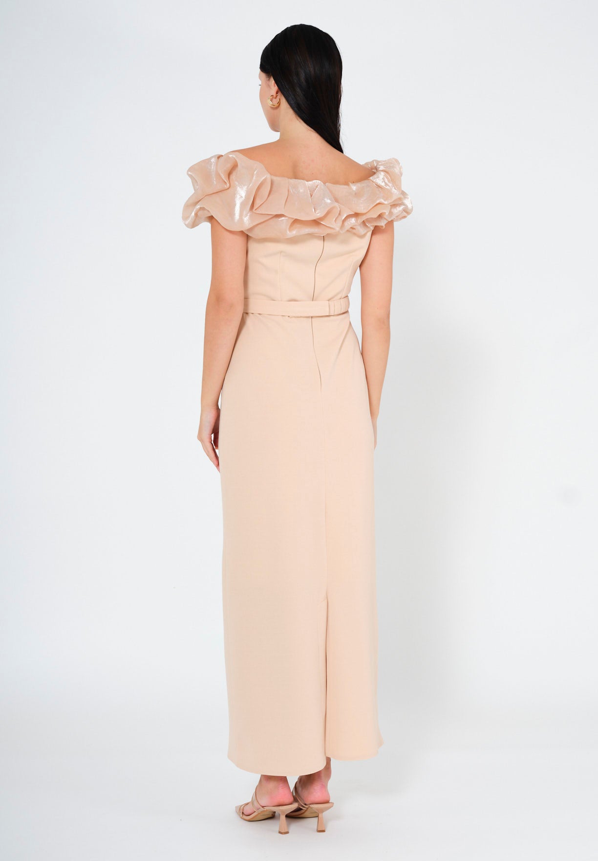 Rosé Radiance Ruffle Gown